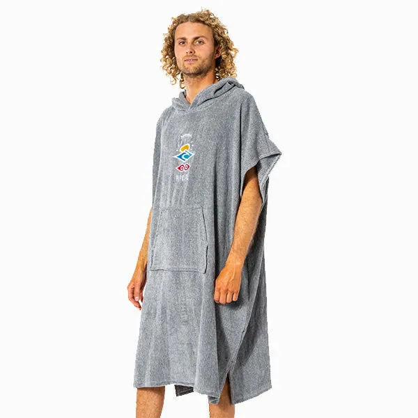 Icons Hooded Towel Poncho Grey