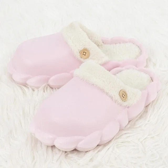 Non-Slip Furry Shark Slides women