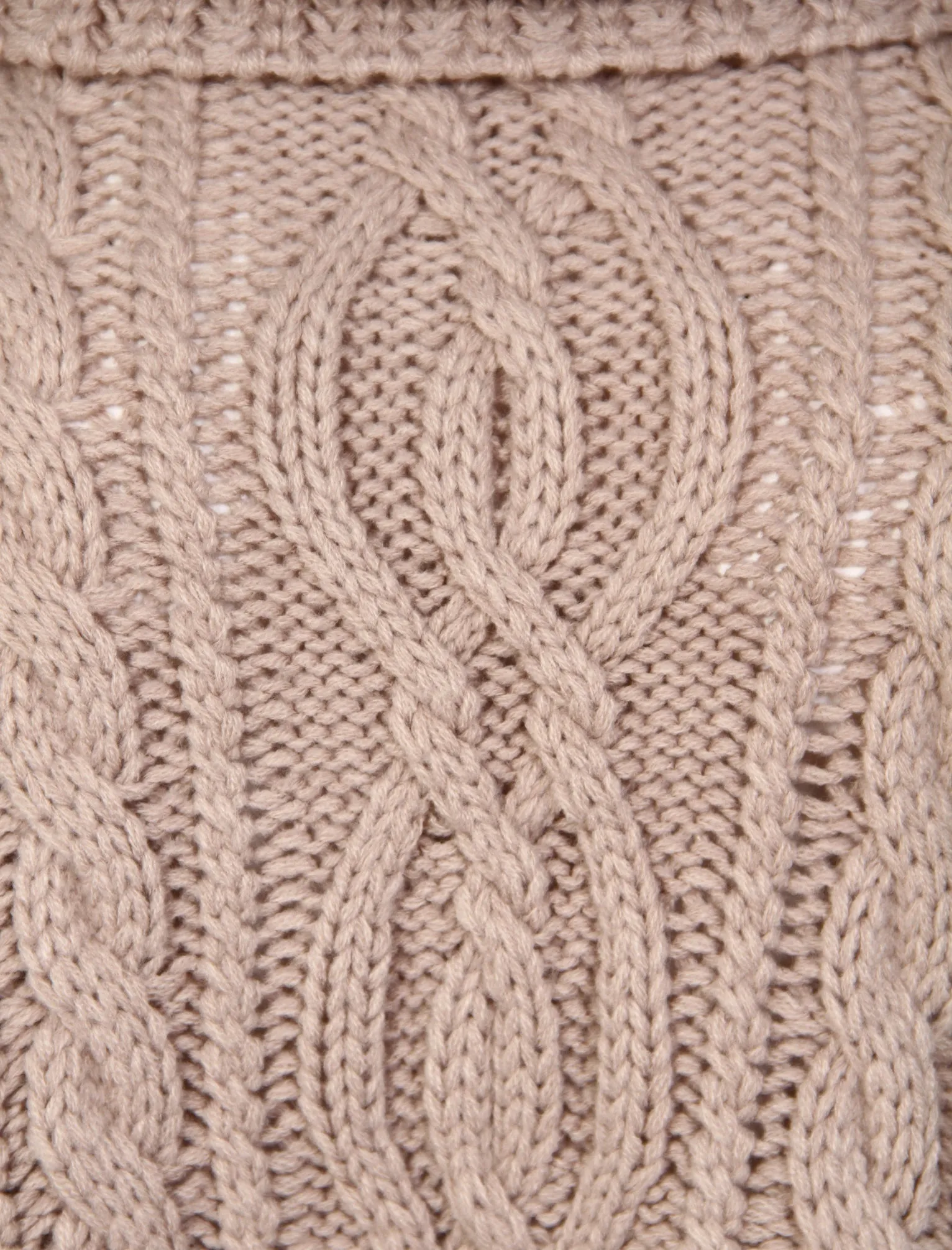 Royal Cowl Neck Cable Knit Poncho in Stone - Tokyo Laundry
