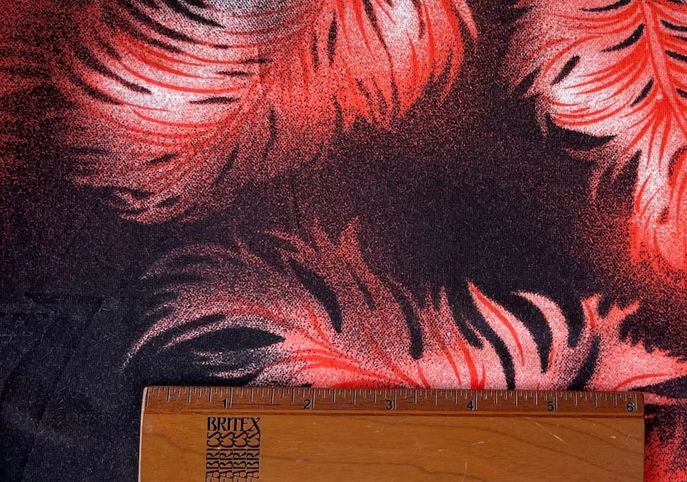 Sunset Phoenix Leaves Viscose Knit (Made in Italy)